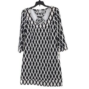 NWT Jessica Simpson Scoop Neck Dress 3/4 Sleeve Stretch Sheath Pulllover Size 8